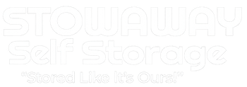 Stowaway Self Storage logo with tagline Stored Like It's Ours